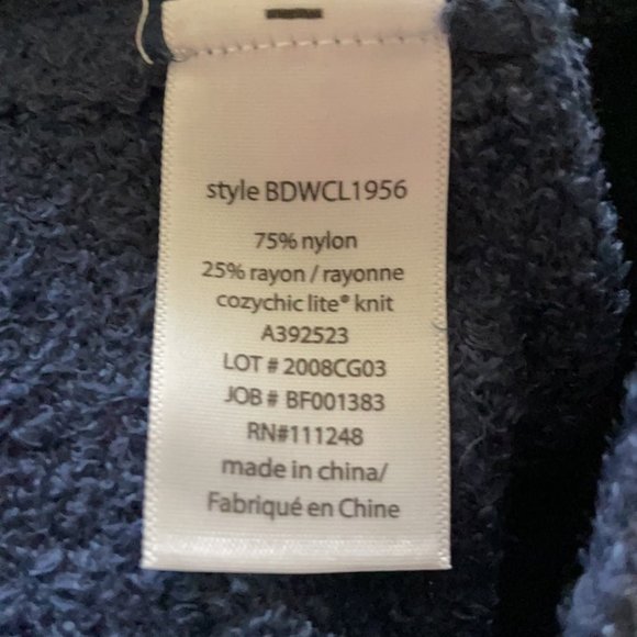 Barefoot Dreams CozyChic Lite Zip Up Jacket Blue Marine 1X NWT - Picture 8 of 9